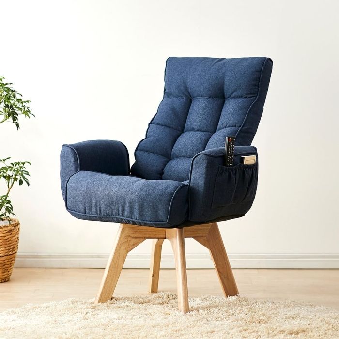 5営業日で発送 IRISOHYAMA アイリスオーヤマ 回転ファブリックチェア FACN-KH ブルー