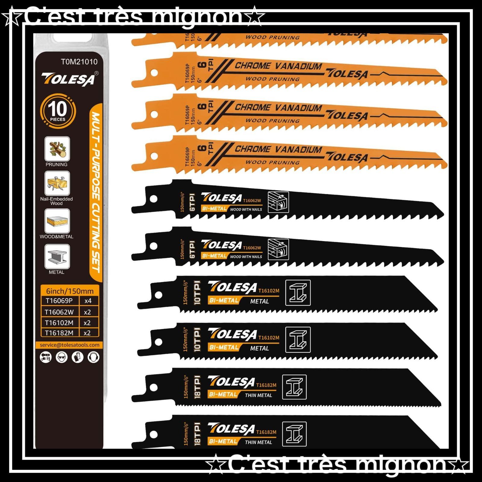 1点限り】金属＆木工 レシプロソーブレード 枝打ち バイメタル セーバーソーブレード 替え刃セット レシプロソー替刃 収納ケース付き TOLESA 10 本入れ - メルカリ