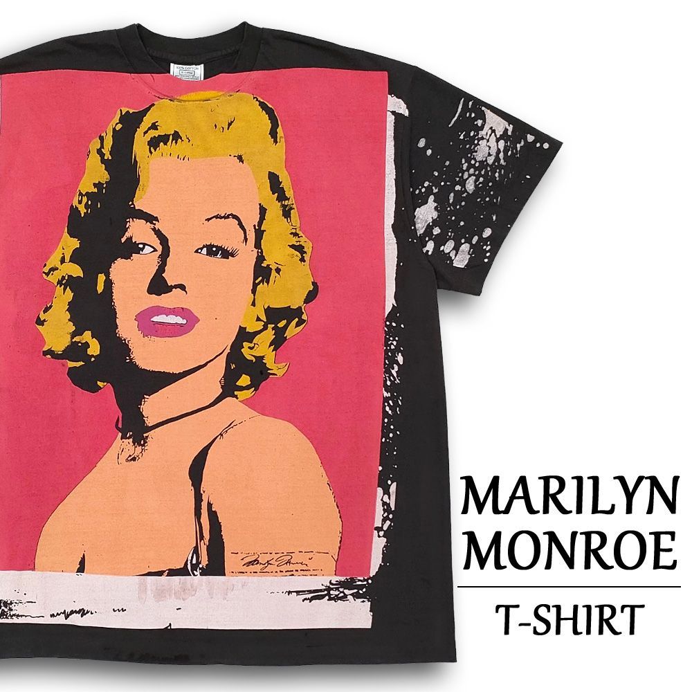 マリリンモンロー Tシャツ 半袖 モスキートヘッド風 MARILYN MONROE ブラック サイズ：メンズ L , XL 総柄 大きいサイズ 【新品】