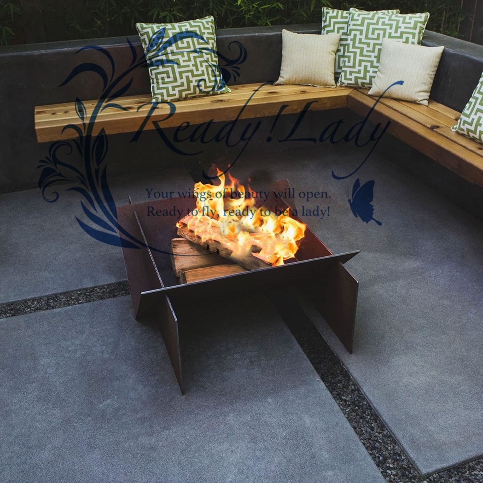 錬鉄製のファイヤーピットスチールウッドバーニング屋外暖炉ビッグパティオファイヤーピット 裏庭 庭 ビーチ キャンプ 暖房 焚き火 ピクニック用