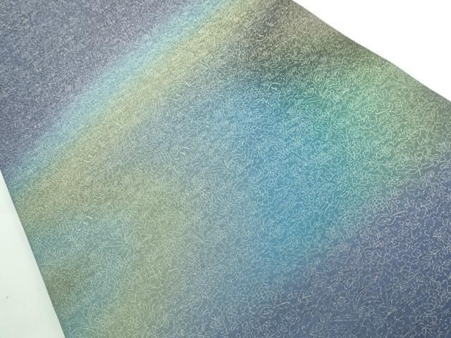 平和屋本店□極上 久保田一竹 幻の辻が花 太鼓柄袋帯 辻が花 霞文 金  