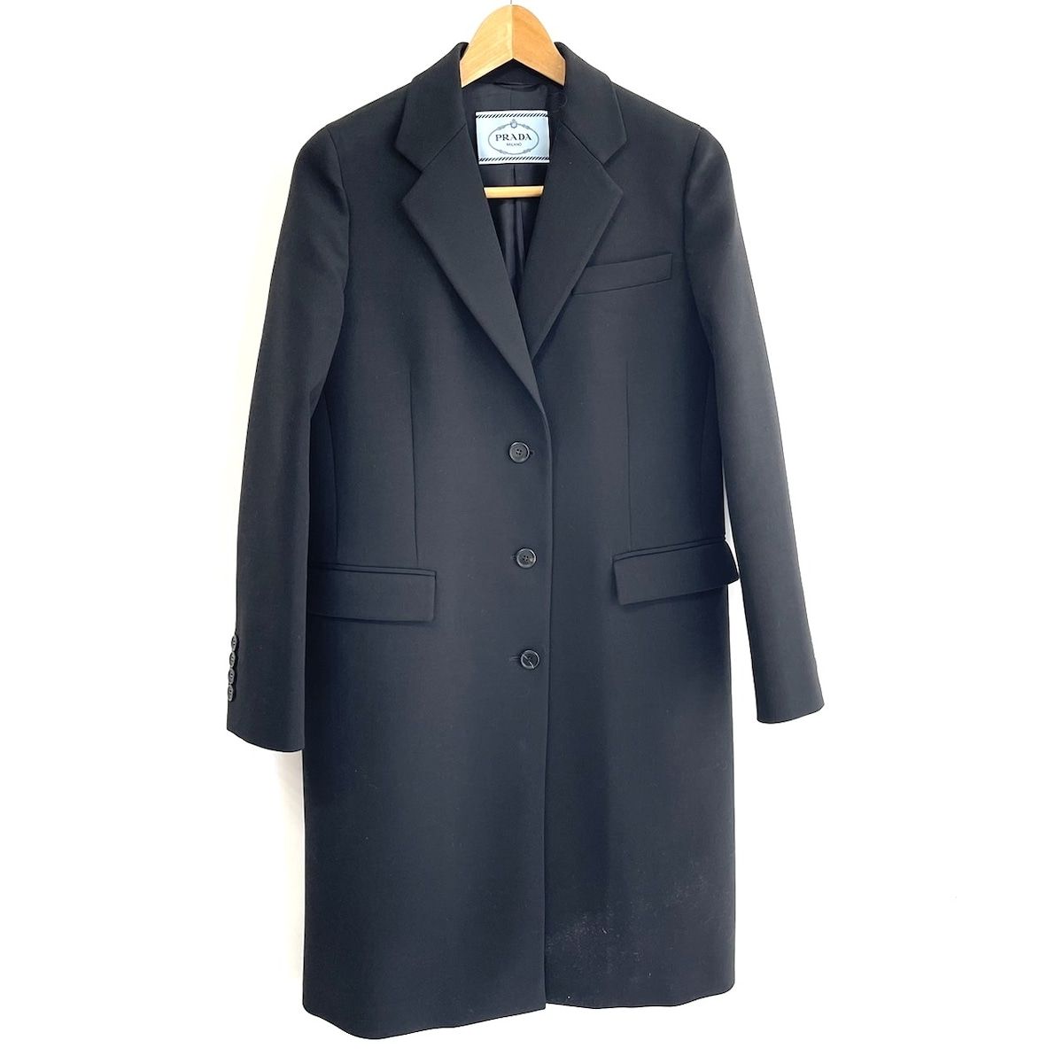 PRADA(プラダ) コート サイズ38 S レディース美品 - P6490 黒 長袖/肩  