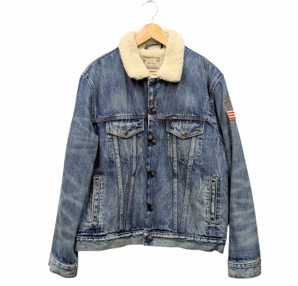 Ralph Lauren デニムジャケット　星条旗　ワッペン　Gジャン　M相当1 90s POLO COUNTRY RALPH LAUREN デニムジャケット 星条旗