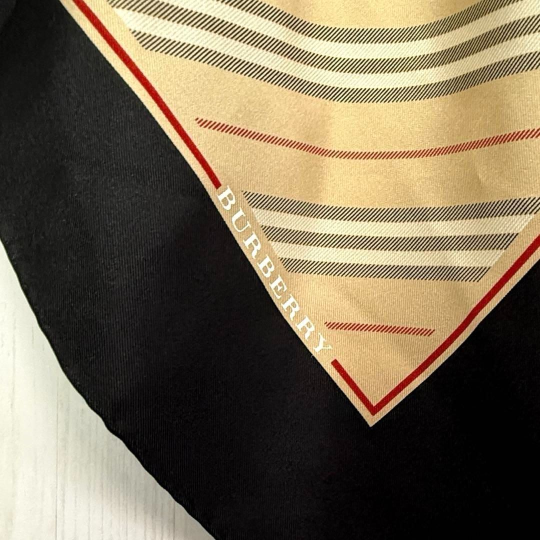 バーバリー ロンドン シルク100 ストライプ 大判スカーフ 86 × 86 BURBERRY LONDON バーバリー ロンドン シルク100% ストライプ