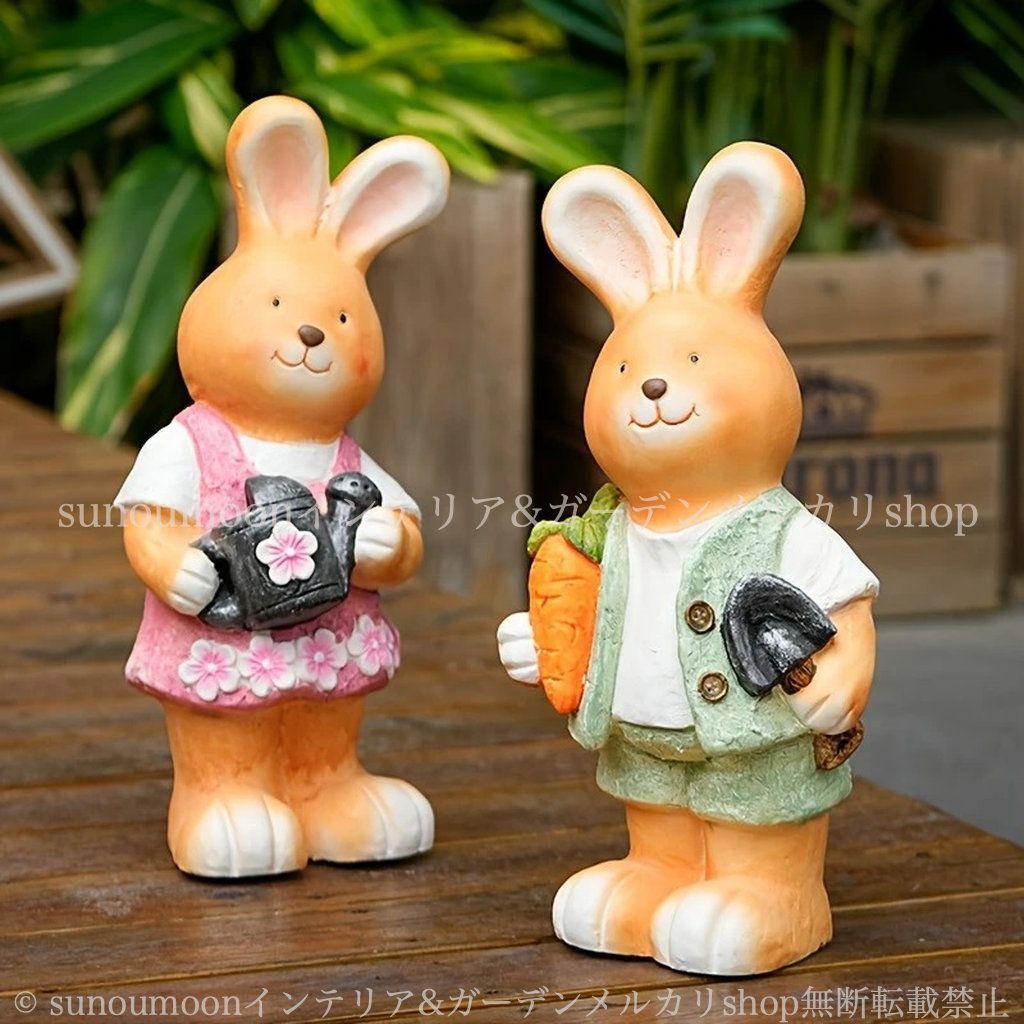 かわいい ガーデン おしゃれ 庭の装飾 女の子 インテリア お洒落 酸化マグネシウム素材 オーナメント ガーデン雑貨 うさぎ 雑貨 アニマル 2タイプ 動物 ガーデンインテリア ガーデニング 4-7 ラビット 男の子 ガーデンオブジェ