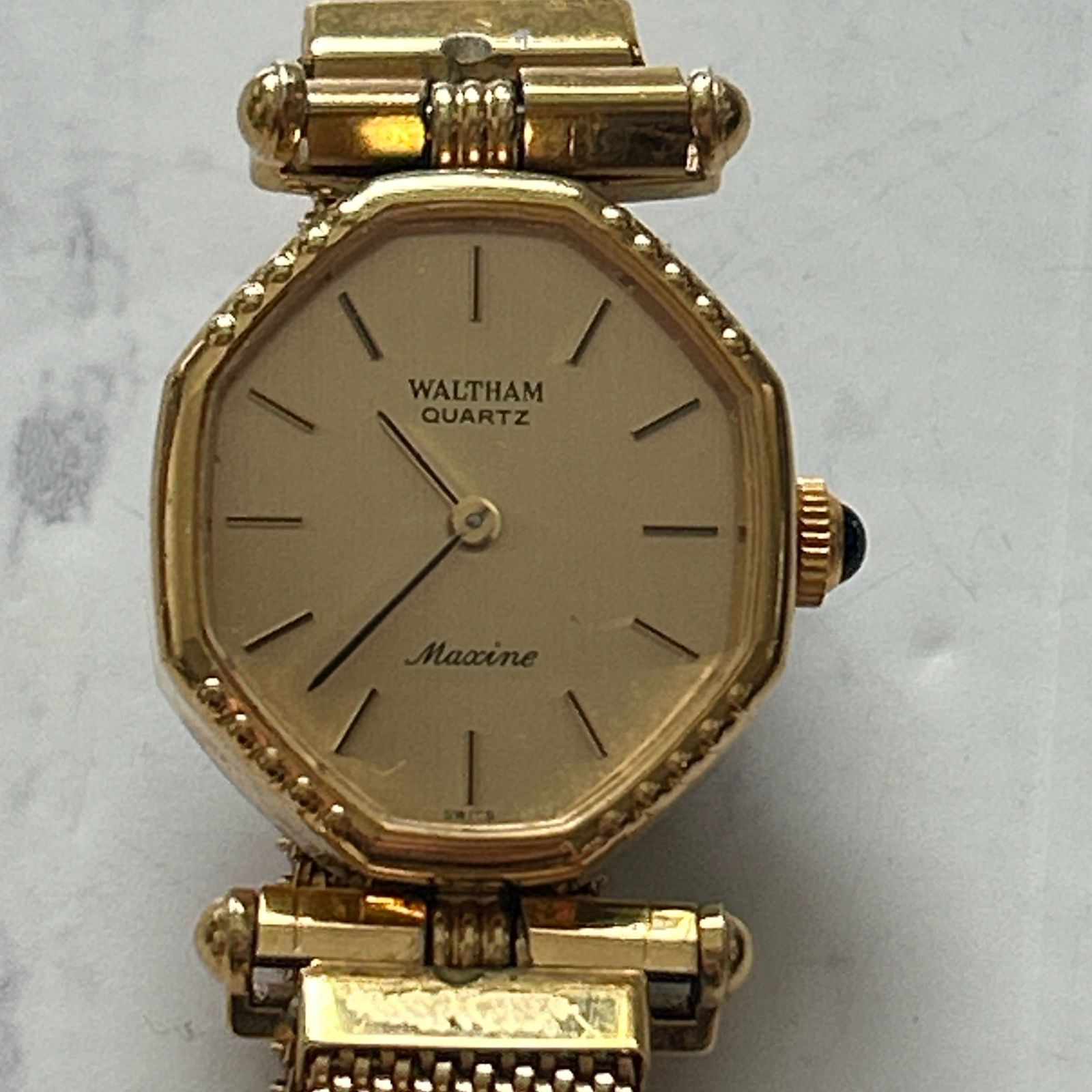 稼働品 WALTHAM QUARTZ SWISS ウォルサム マキシム P9J0174 時計店にて 