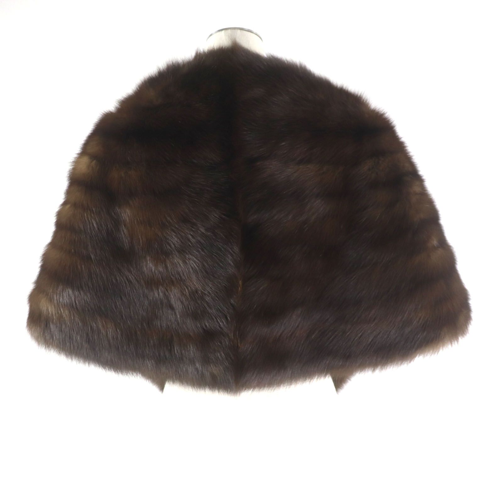 美品▼ロシアンセーブル SABLE 房付き 本毛皮ショール ストール ダークブラウン レディース 毛質艶やか・柔らか◎ 美品▽ロシアンセーブル SABLE 房付き 本毛皮ショール ストール ダーク
