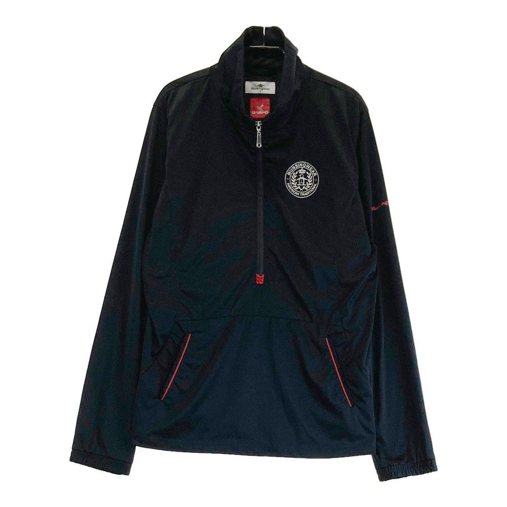 サイズ L MUNSING WEAR マンシングウェア ハーフジップ ナイロンブルゾン ブラック系 240101430582 ゴルフウェア レディース ストスト