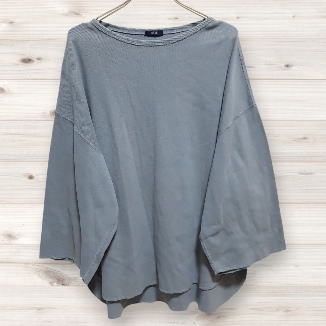 C1386 イレーブ YLEVE トレーナー スウェット 長袖 F 無地 綿|コットン Uネック