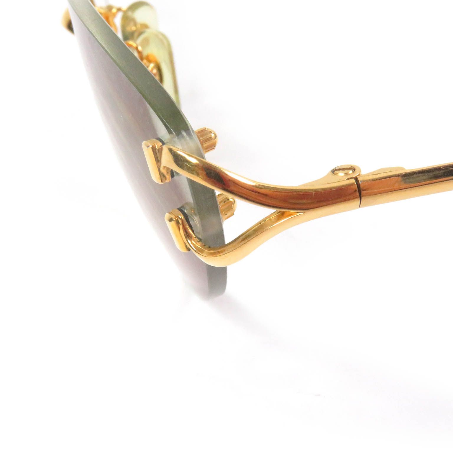 美品□Cartier カルティエ Cロゴ ツーポイント リムレス メガネ 眼鏡 