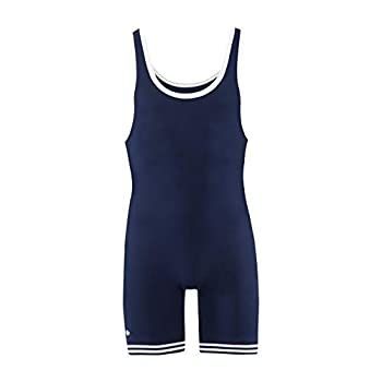 【中古】【輸入品・未使用】(Large%ｶﾝﾏ% Navy/White) - Matman 83 Adult Nylon Wrestling Singlet