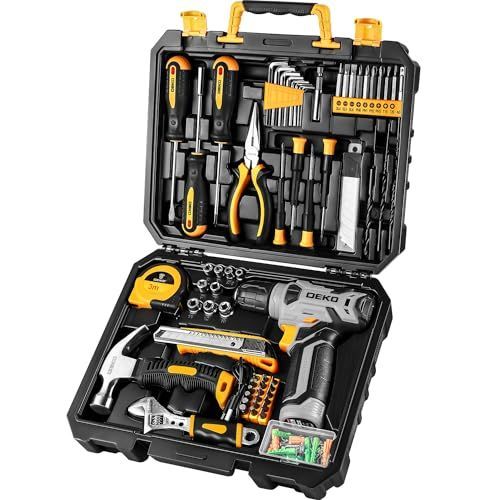 【8V電動ドリル付き】 工具セット 126点組 ピンク ホームツールセット 家庭用 ツールセット 日曜大工 DIYセット 作業工具セット 家具の組み立て 住まいのメンテナンス用 修理道具セット 便利