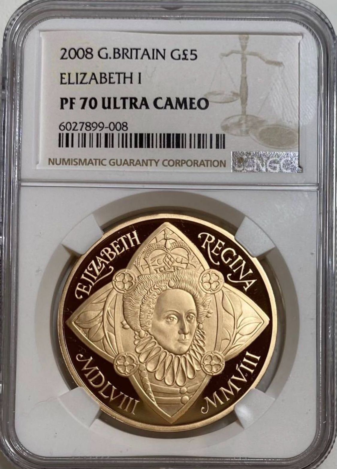 イギリス金貨 2008 5ポンド エリザベス1世NGC PF70UC - cecati92.edu.mx