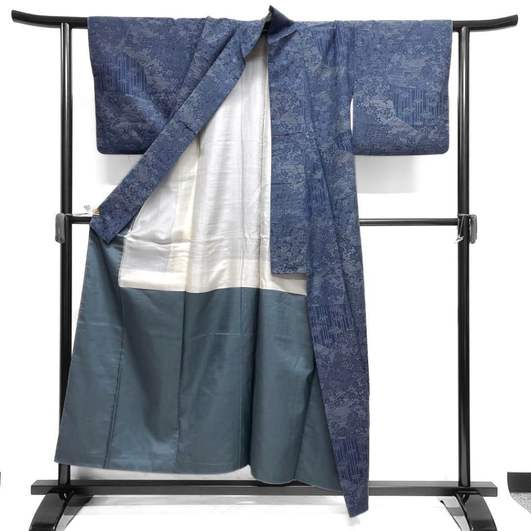 小紋 紬 裂取り 松竹梅 菊 牡丹 流水 波 着物 014a d - メルカリ 