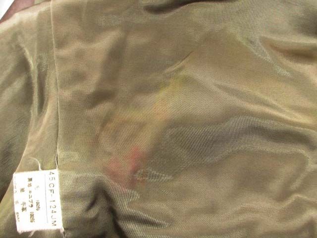 メンズメルローズ MEN S MELROSE 80s スタジャン 袖レザー メルトン グリーン ブラウン M