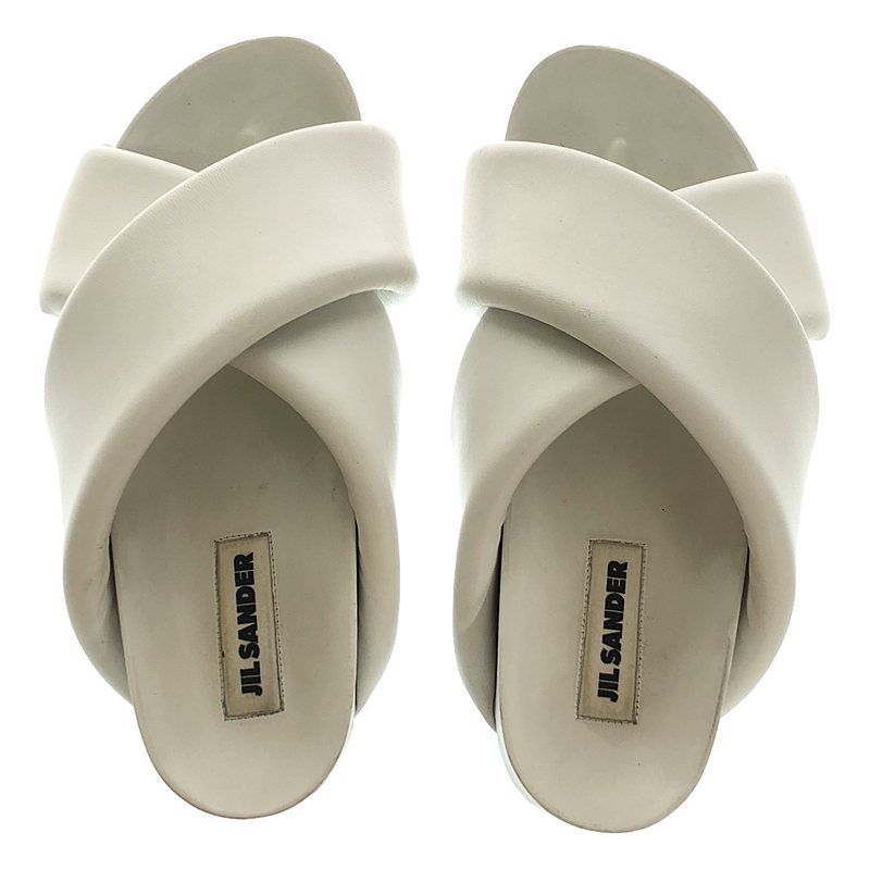 JIL SANDER / ジルサンダー | レザー クロスストラップ スライド