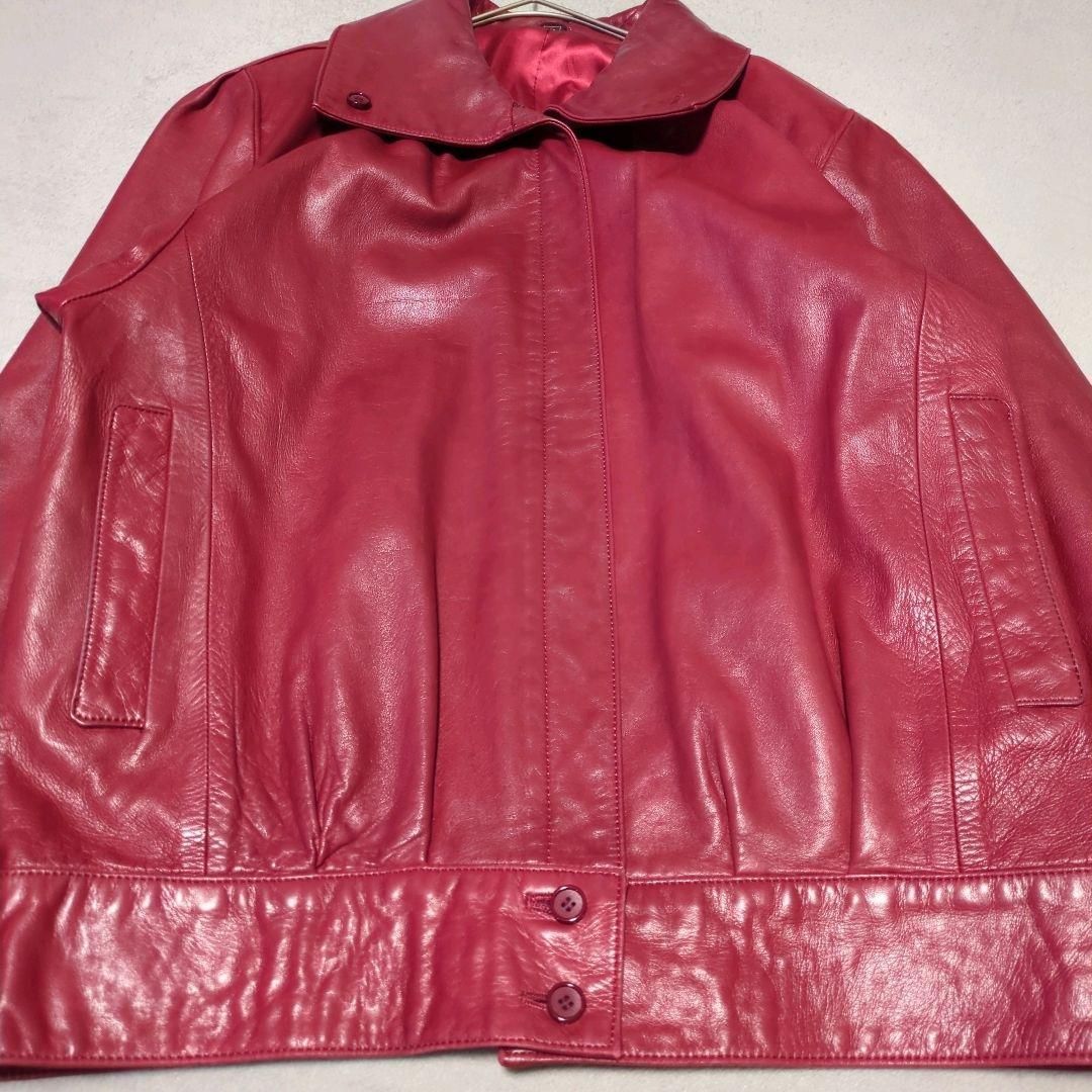 pantina tokyo fur】（M）日本製 レザージャケット 羊革 赤