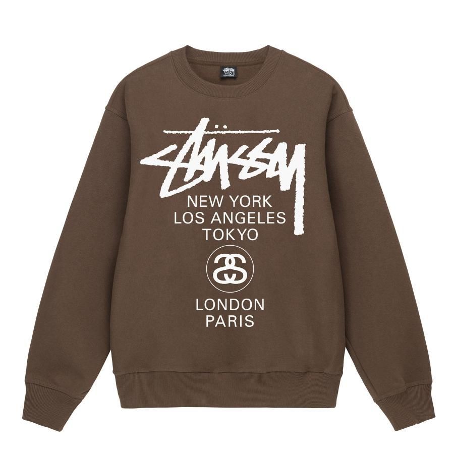 STUSSY ステューシー STUSSY WORLD TOUR CREW ステューシートレーナー 裏起毛 スウェット  [並行輸入品]