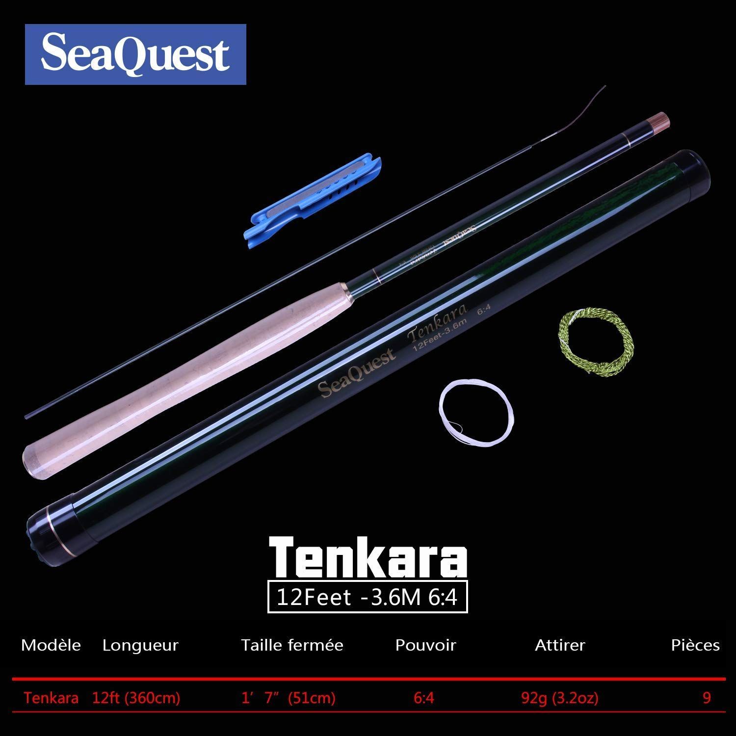 新着商品】SeaQuest Tenkara釣り竿セット6:4 7:3 5'5“ 6'9” 8' 9'3 10