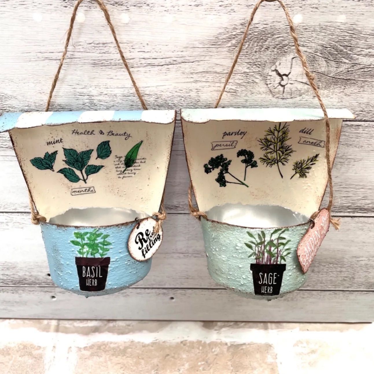 リメ缶、リメイク缶〜ハーブショップ風 2個セット - メルカリ