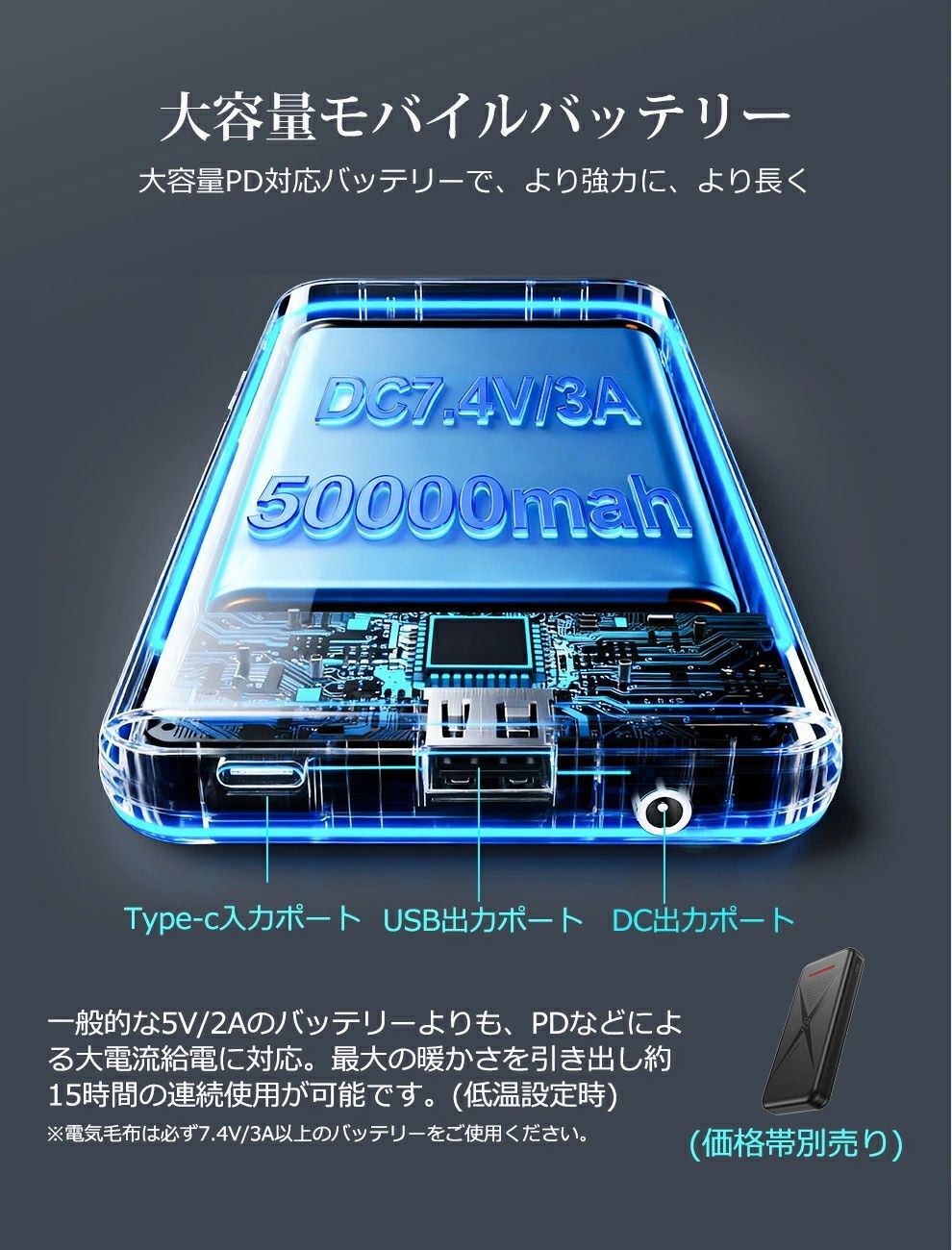 着る毛布 DC給電