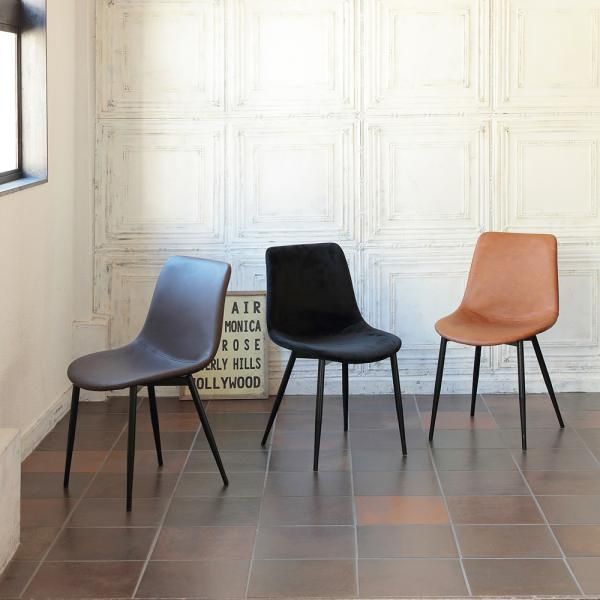 黒い合成皮革ダイニングチェア remake 家具・インテリア 黒い合成皮革