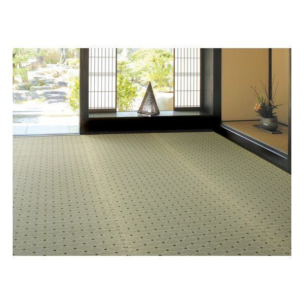 【新品】萩原  ハギハラ 国産い草カーペット ダイヤ 抗カビ 袋織 本間8帖 約382×382cm グリーン 81606780 (2582869)