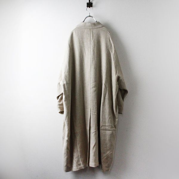 美品 2021AW SETTO セット STL-JK062 LEAF COAT リネン ウール混 ロングコート M/ナチュラル  アウター【2400013328012】