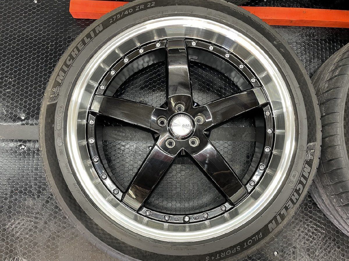 走行短め MICHELIN PILOT SPORT4 S 275 40R22 夏タイヤ LOXARNY グラスターファイブ 22インチ 9J5HPCD114.3 38 レクサス RX等 STC003