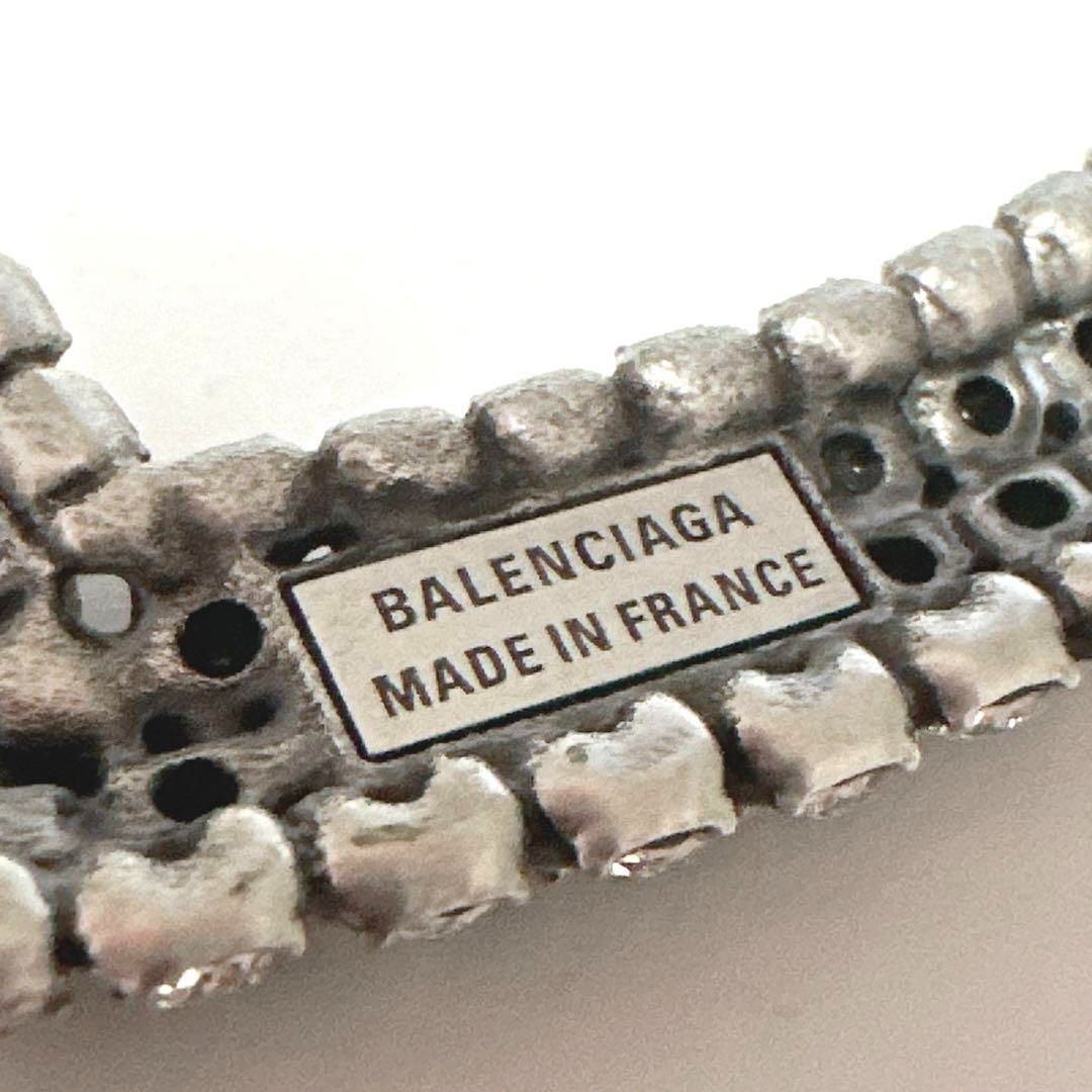 美品 BALENCIAGA バレンシアガ ピアス 片耳 シルバー ラインストーン