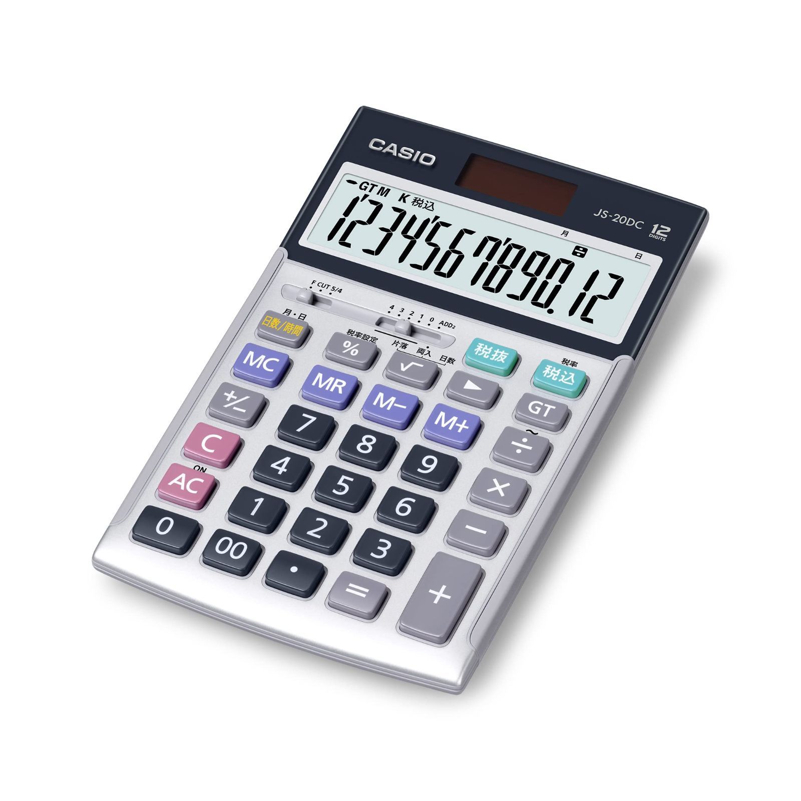 特価商品CASIOカシオ 本格実務電卓 12桁 日数u0026時間計算 ジャストタイプ シルバー JS-20DC-N グリーン購入法適合 エコマーク認定