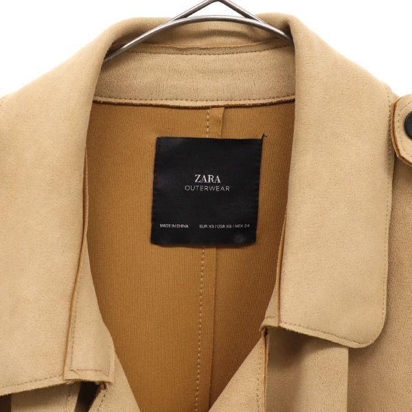 ザラ トレンチコート XS ベージュ ZARA フェイクスエード