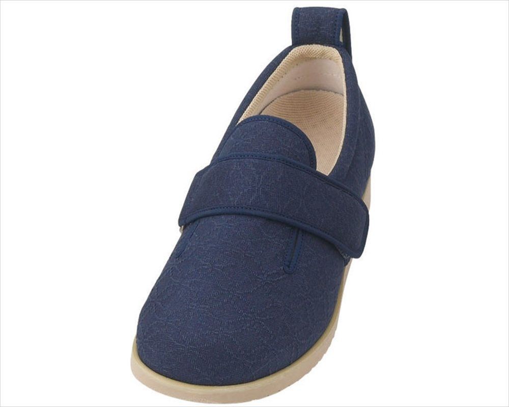 Size 23.0 23.5 cm 3 E_Color ネイビー 徳武産業 介護シューズ あゆみ ダブルマジックII雅 施設 院内用 レディース 紺 Lサイズ 足囲3 E 両足