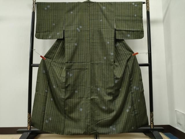 平和屋着物○上質な紬 縞 正絹 逸品 CAAR8284vf （最大の割引 縞 楽天  