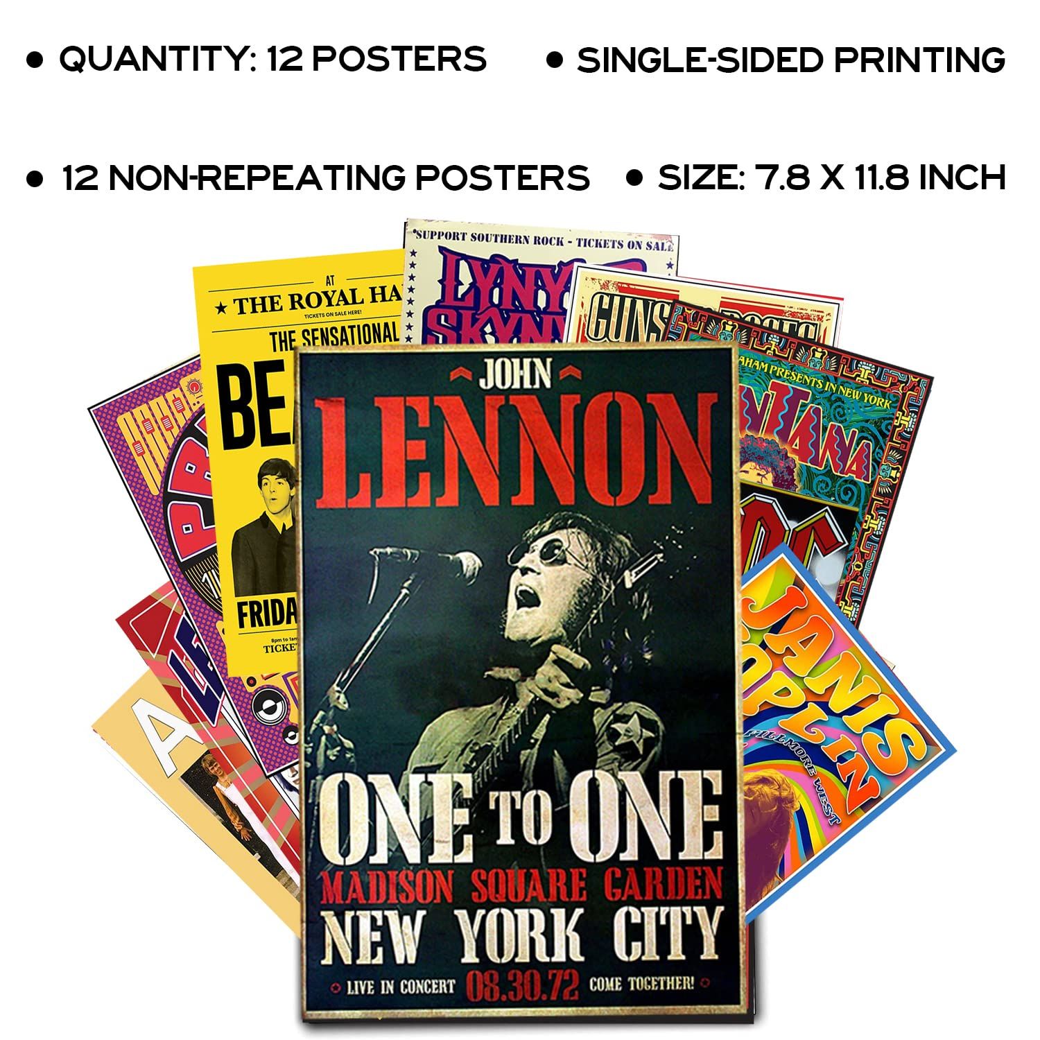 新品 Woonkit ヴィンテージロックバンドポスター 部屋の美的、70年代 80年代 90年代 レトロミュージックルーム 壁 寝室  装飾アート、ヴィンテージロックコンサートポスター ウォールコラージュ、オールドミュージックアルバムカバープリント(12セットB Woonkit ..., image size:1500x1500