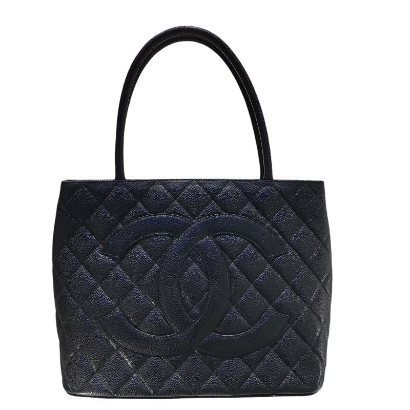 シャネル CHANEL 復刻トート A01804 ブラック SV金具 キャビアスキン  
