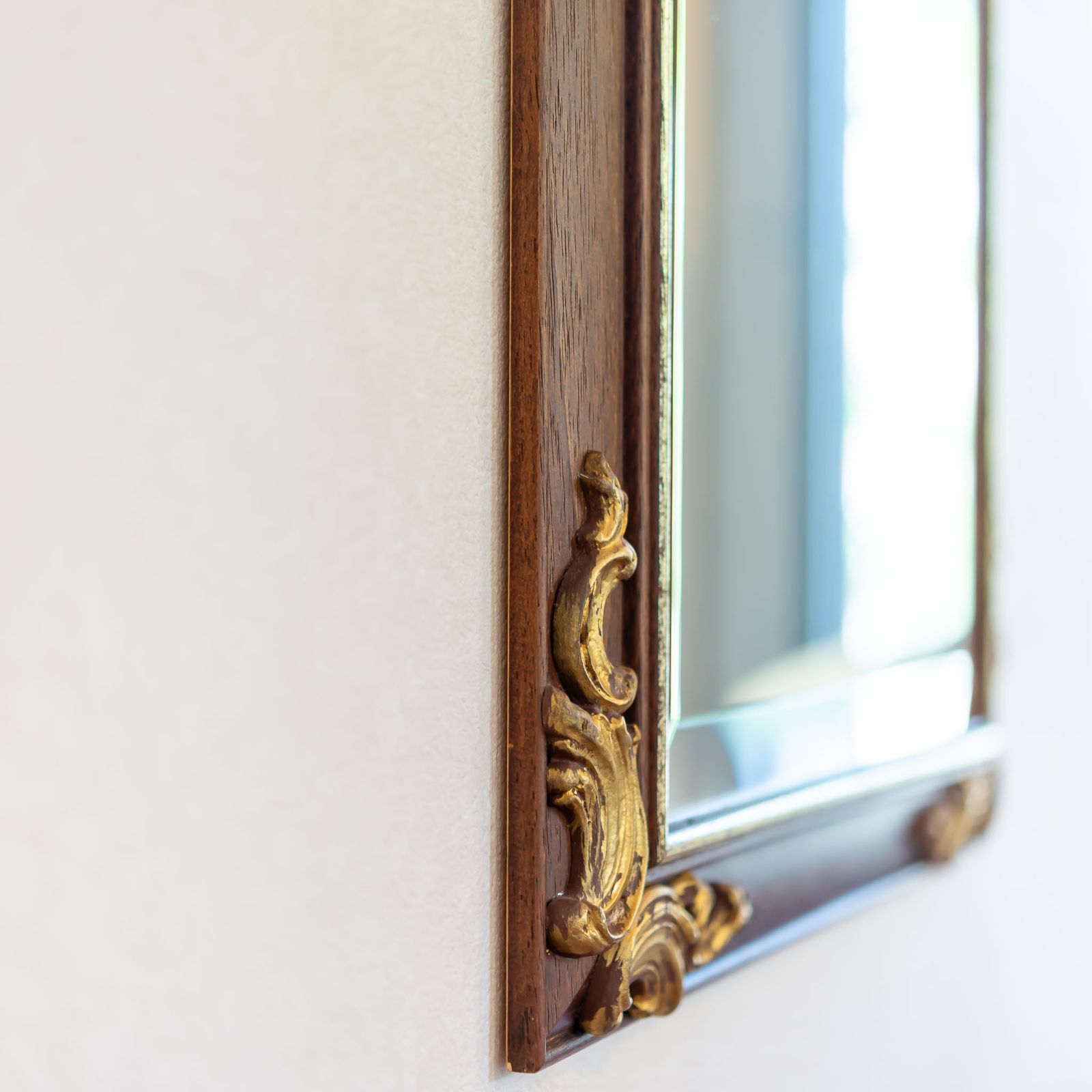 イタリア製 木製 ハンドペイント ウォールミラー 壁掛け鏡 卸売