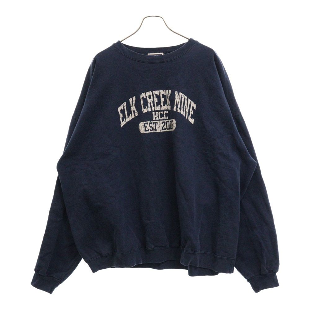 Hanes (ヘインズ) 90s フロントプリント クルーネックスウェットトレーナー ネイビー