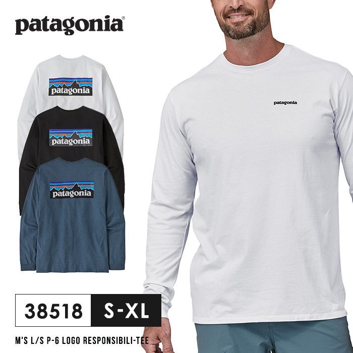 ★新品未使用★【patagonia】パタゴニア 38518 M's L/S P-6 Logo Responsibili-Tee /メンズ ロゴ長袖Tシャツ