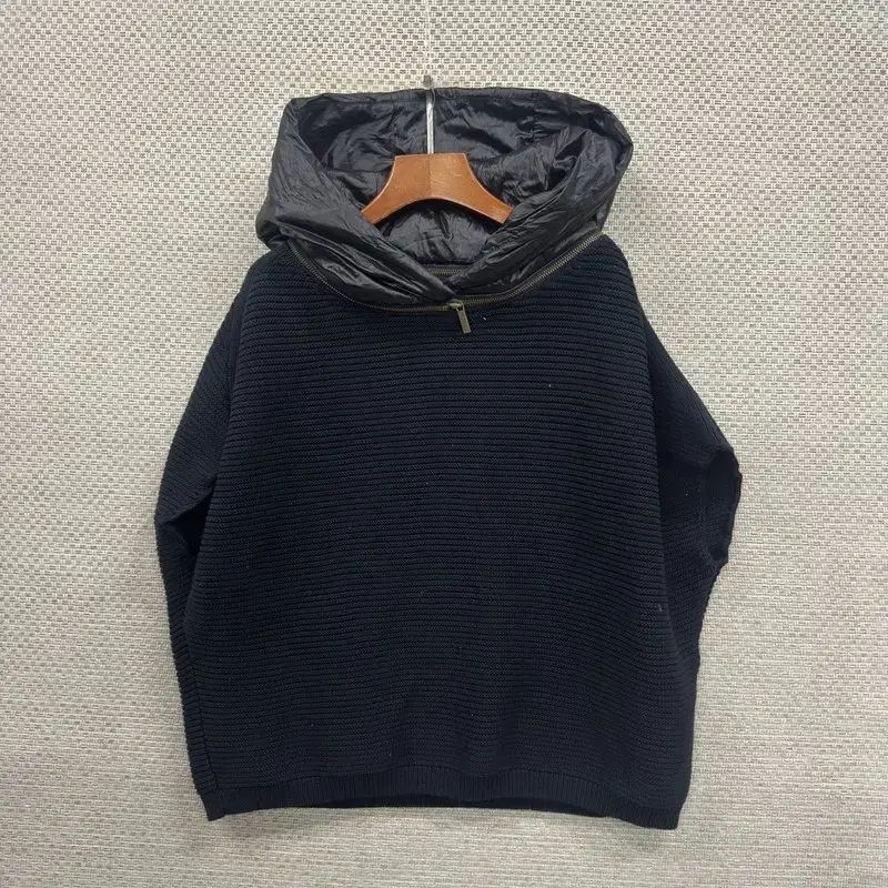 ARMANI アルマーニ カジュアル フード コットン ニット セーター ベスト 105 D10834