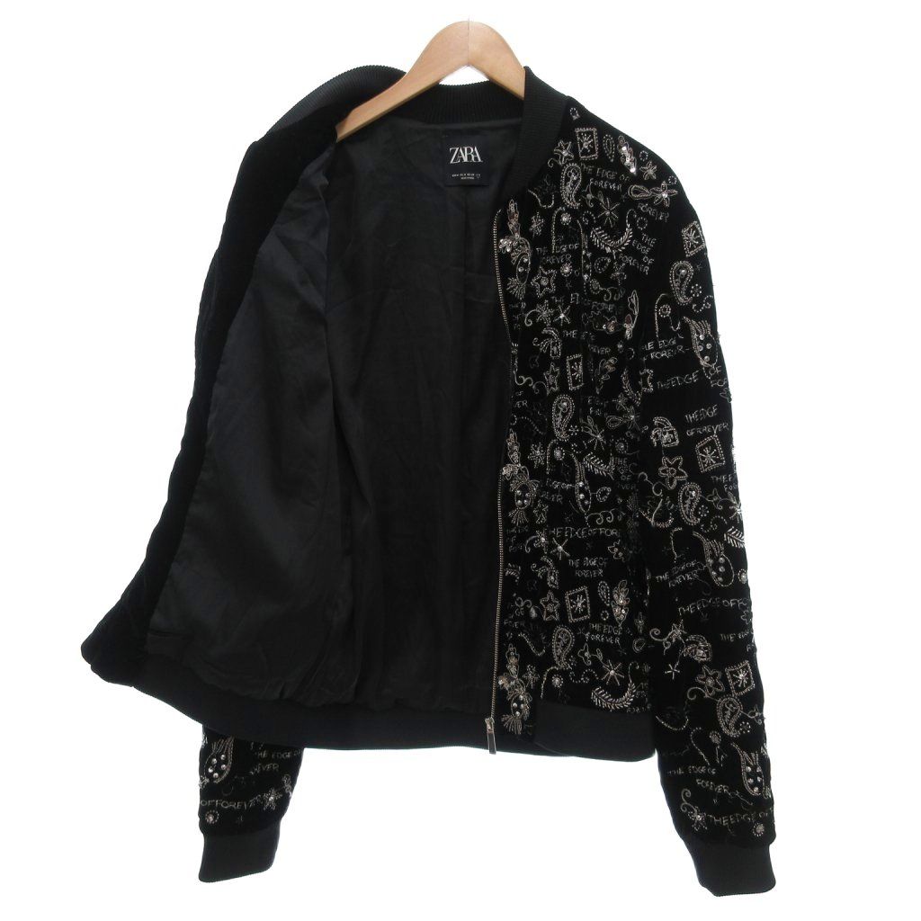 【新品未使用】ザラ ZARA ジップブルゾン クロップドジャケット ブラック M 新品未使用】ザラ ZARA ジップブルゾン クロップドジャケット