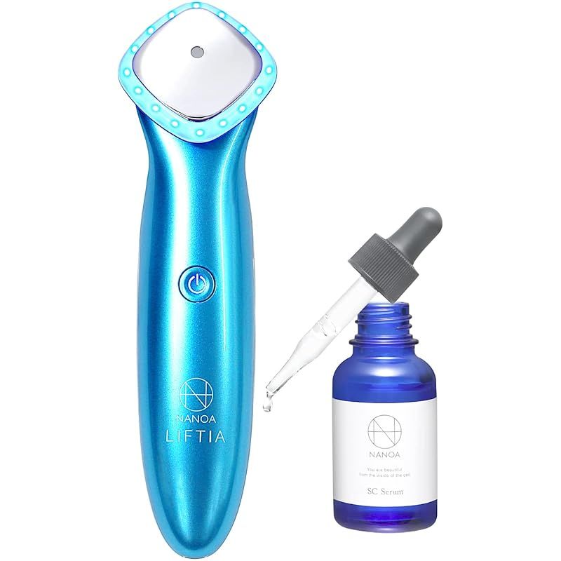 (ナノア)NANOA 超音波美顔器 ＋ 美容液 セット 皮膚科医が大注目の EMS 超音波 美顔器 RF ラジオ派 イオン導入 LED 光エステ 美容家電 1
