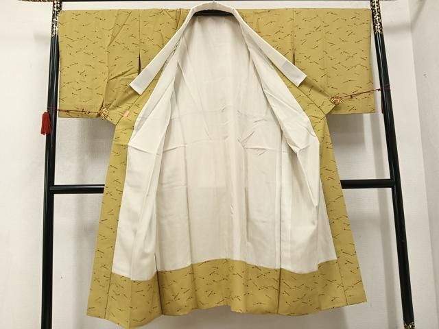 平和屋着物●上質な色無地 袷 簪 正絹 AABC6858ph