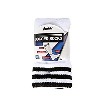 (Medium White/Black) - Franklin Sports Youth ACD Soccer Socks