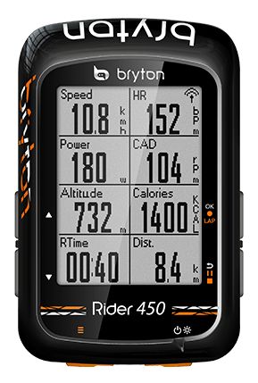 ブライトンBryton Rider 450 GPSサイクルコンピュータ ブライトン Rider450 クイックステップも使用するGPS