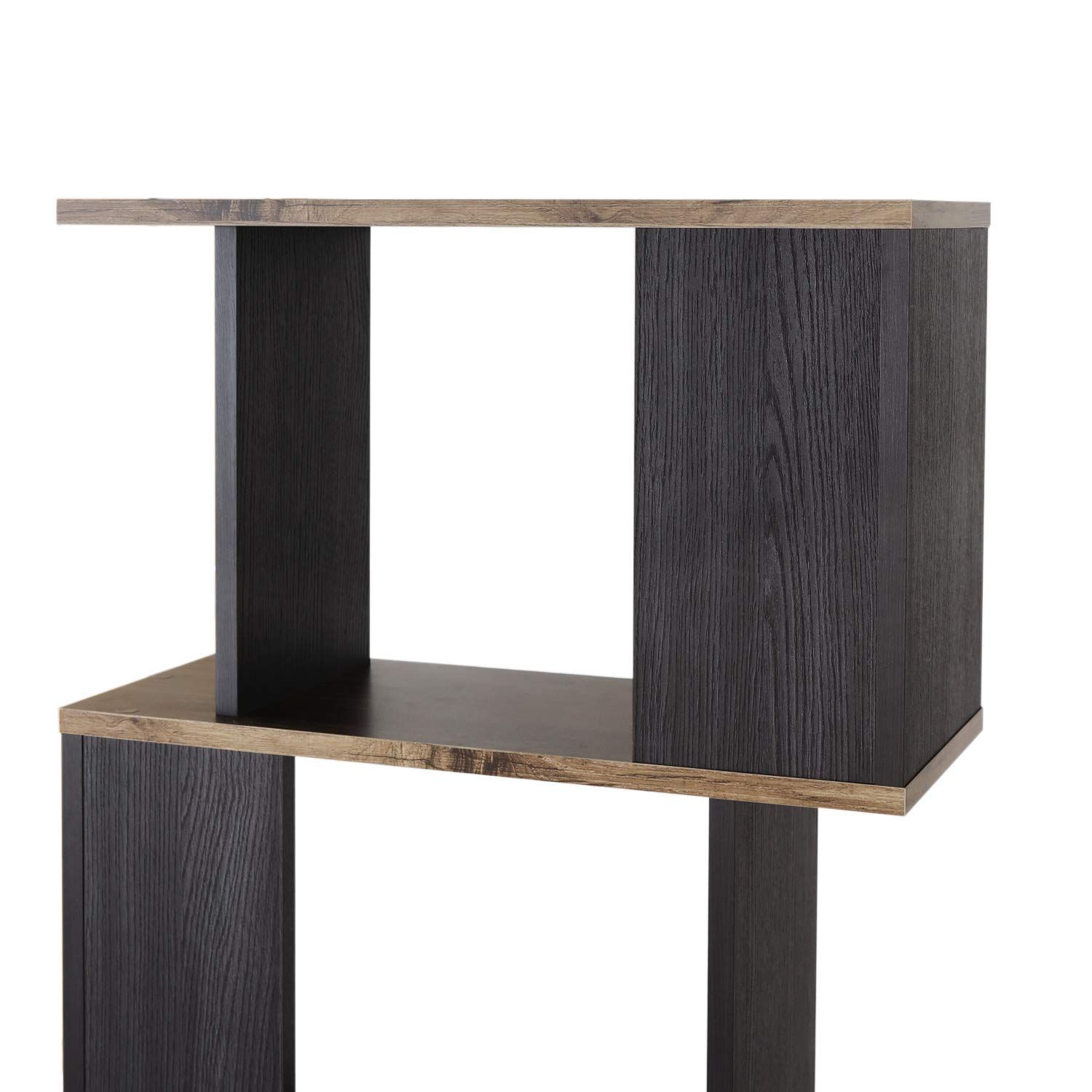 人気商品 横置きできるおしゃれなジグザグラック パーテーション 本棚 背面化粧済 白井産業 ブラウン 黒木目 幅59.6 高さ142.4 奥行23.4cm COB-1460VK コビナス WWW_OLIVIERBERNSTEIN_COM