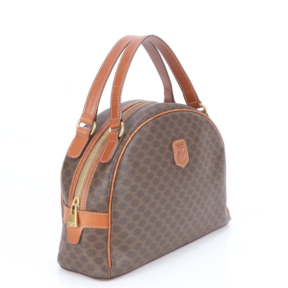 最高級✨セリーヌ ハンドバッグ マカダム トリオンフ レザー 茶色 美品 セリーヌ マカダム レザー ハンドバッグ トリオンフ トート 本革