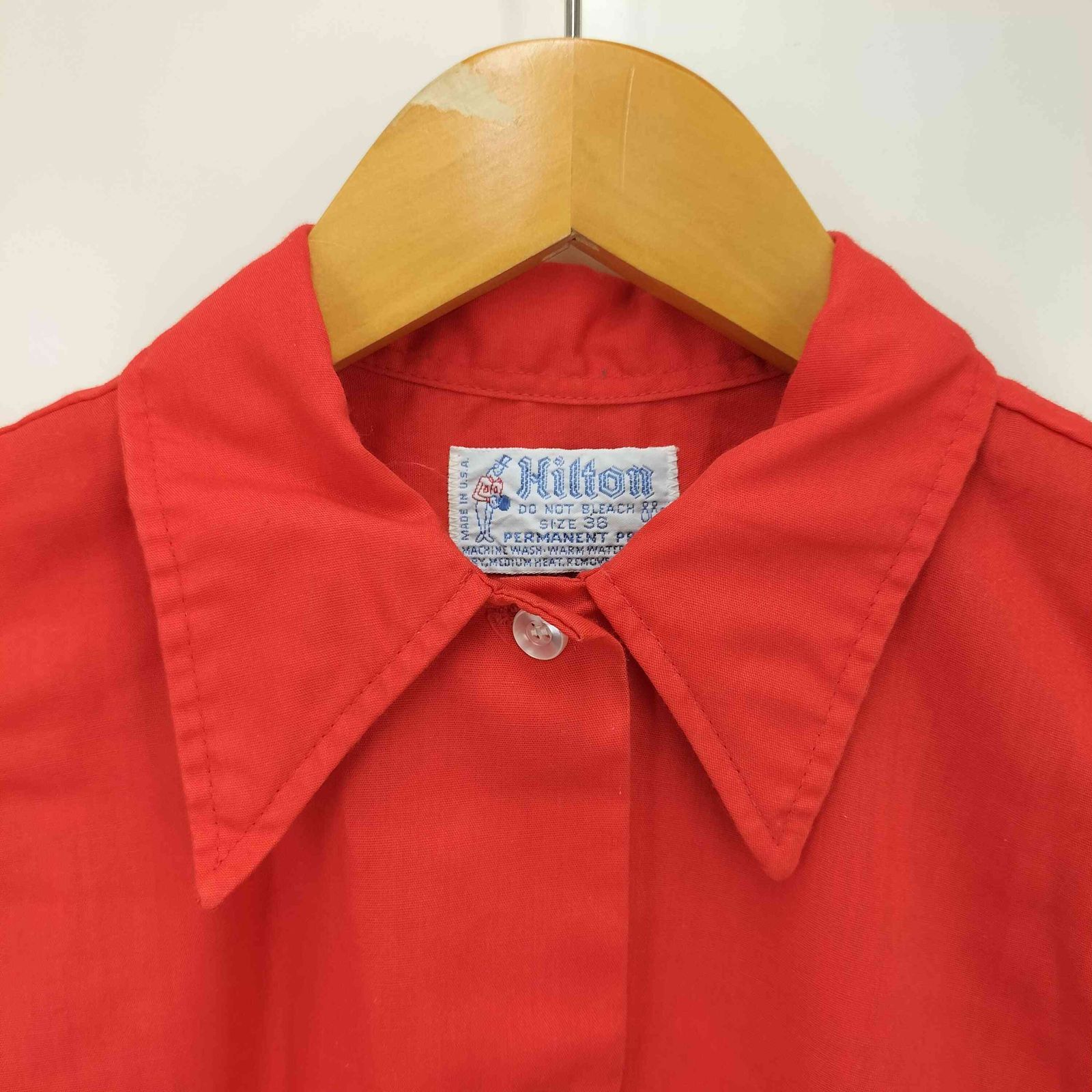 70s ヒルトン ボーリングシャツ USA製 レディース Hilton オレンジ 70s ヒルトン ボーリングシャツ USA製 レディース Hilton