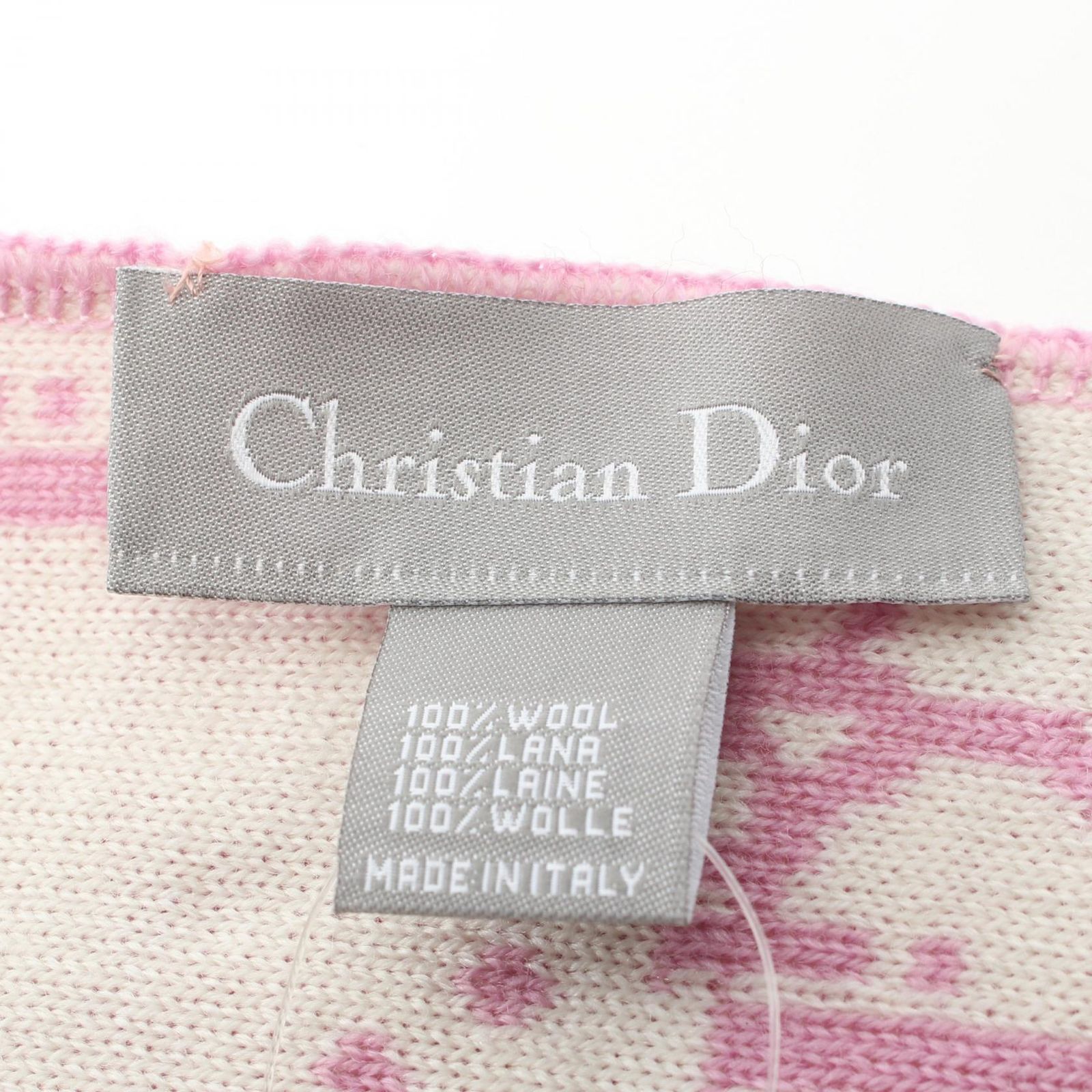 ディオール Dior マフラー トロッター ピンク ウール マフラー 