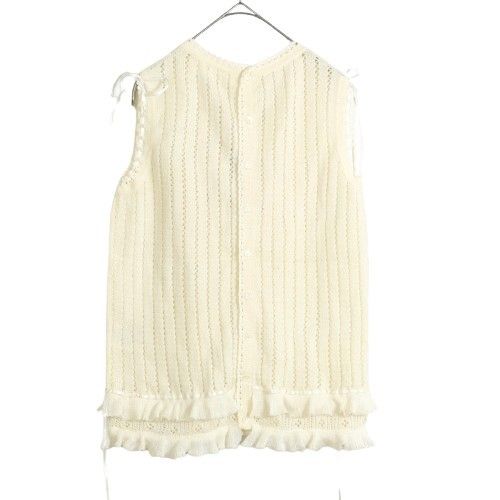 売れ筋商品|||ピンクハウス★モチーフ付きニット 白系 フリルたっぷり♪キュートなストロベリー♪はしごレース&サテンリボンも♪z13258 ピンクハウス☆モチーフ付きニット 白系 フリルたっぷり